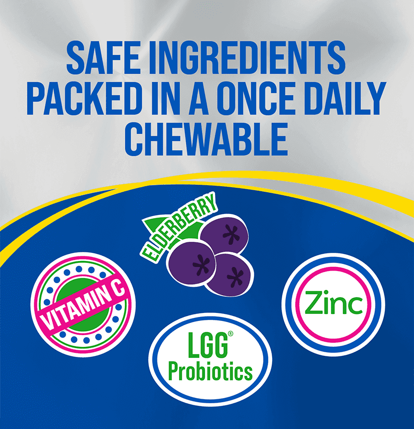 culturelle-kids-Immune-defense-tile-2 safe ingredients packed in a once daily chewable