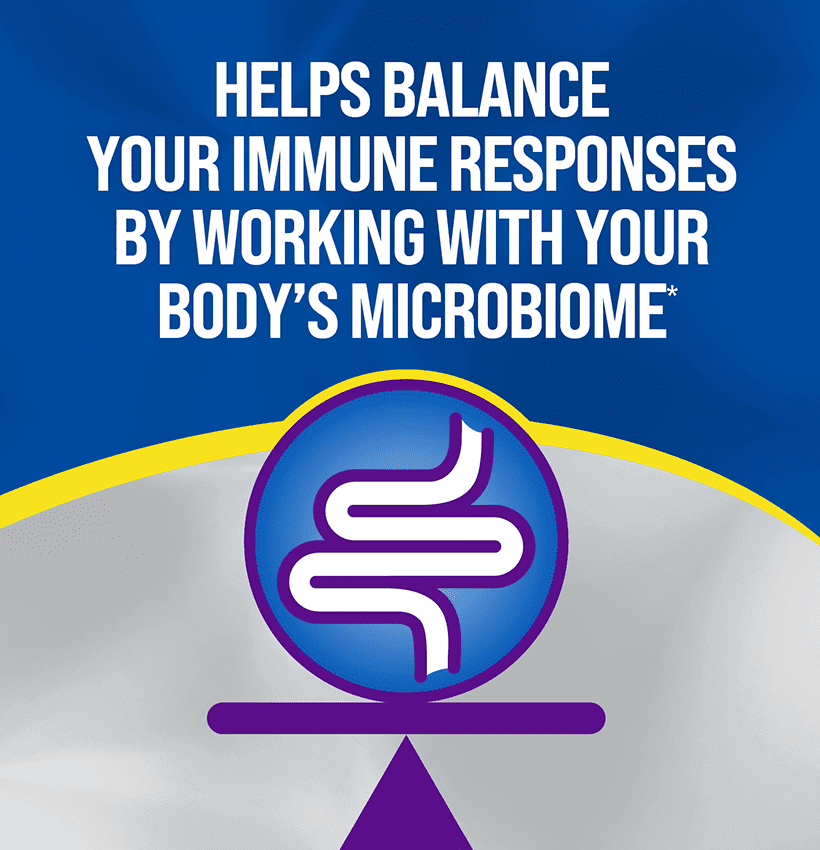 culturelle-immune-defense-packets-tile-5 helps balance your immune responses by working with your body's microbiome