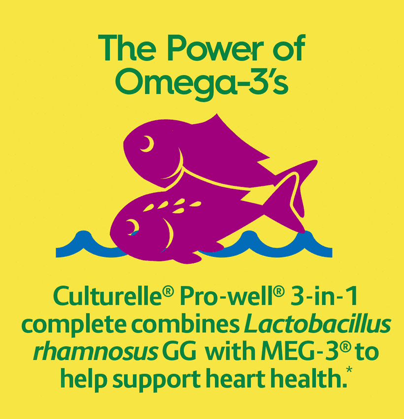culturelle-3-1-product-tile-3 the power of omega 3 culturelle pro well 3 in 1 complete combines lactobacillus rhamnosus GG with MEG-3 to help support heart health