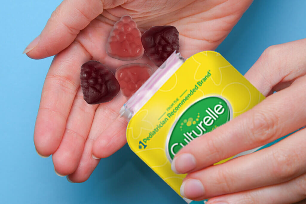 Culturelle gummies in a hand