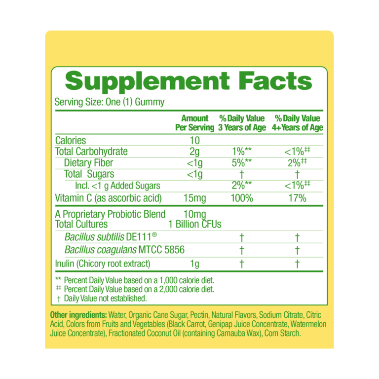 Culturelle® Kids Probiotic Gummies plus Veggie Fiber Vitamin C Boost